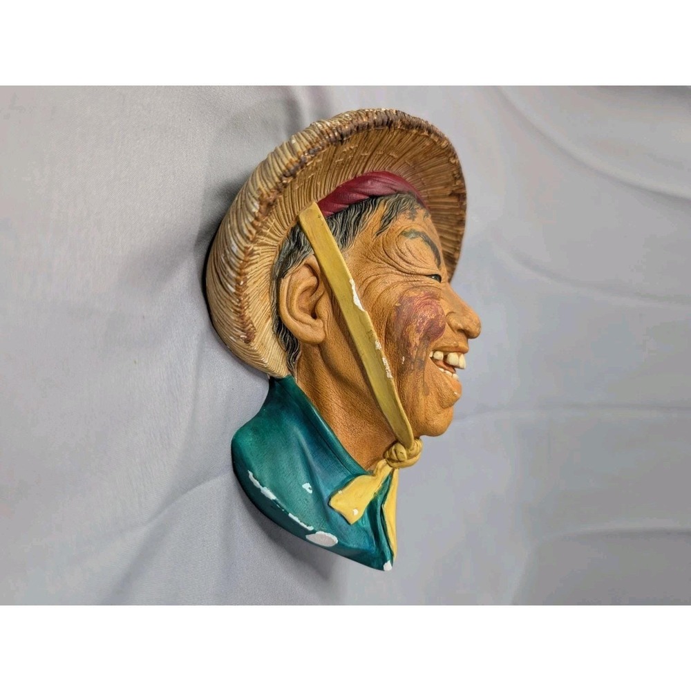 Vintage Bossons Coolie ChalkWare‎ Wall Mask (1963) Made In England - Picture 7 of 13